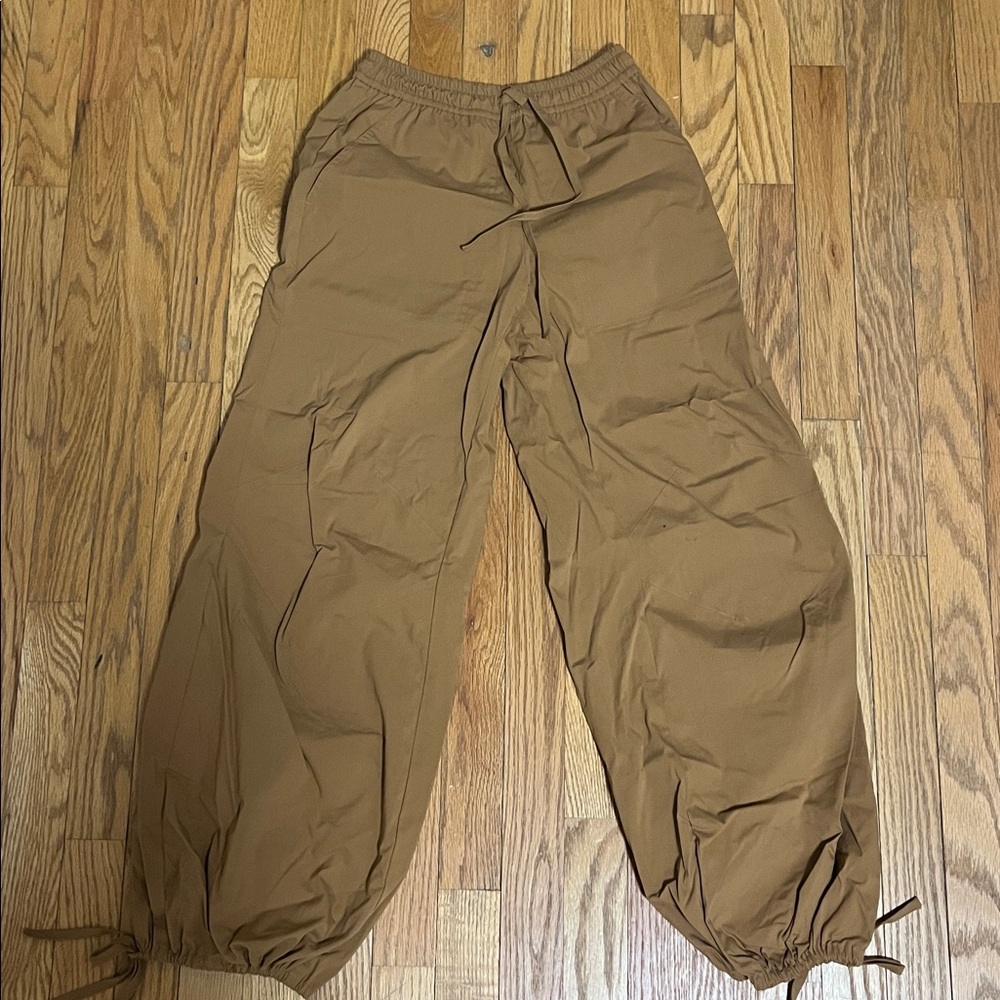 Tan Barrel Drawstring Pants